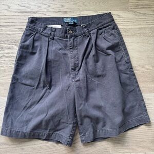 2000s/Y2K Polo Ralph Lauren Navy  Pleated Front Chino Shorts - size 32